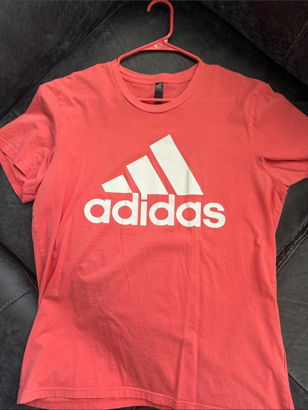 adidas Kids Coral-Red Logo Tee